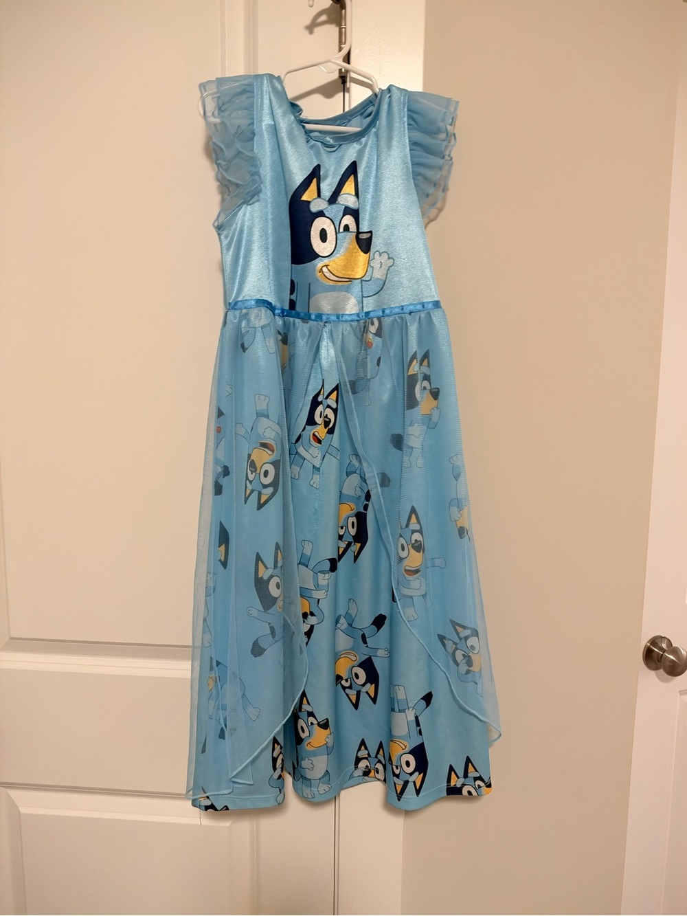 Light Blue Kids Nightgown with Playful Dog Character